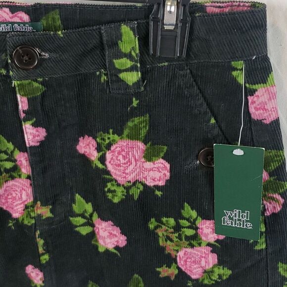 Wild Fable Women's 4 Black Corduroy Roses Mini Skirt - Picture 3 of 10